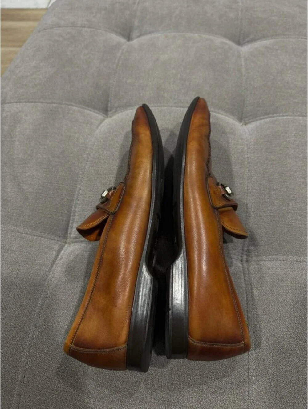 Magnanni Bit Loafers Mens 10 M Cognac Brown Leather Slip On